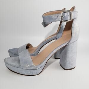 27 Edit Naturalizer Briar Blue Metallic Suede Block Heels